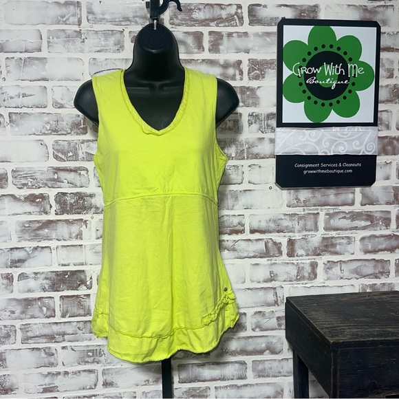 Neon Buddha Yellow Sleeveless Relaxed Tank Top - Picture 1 of 6